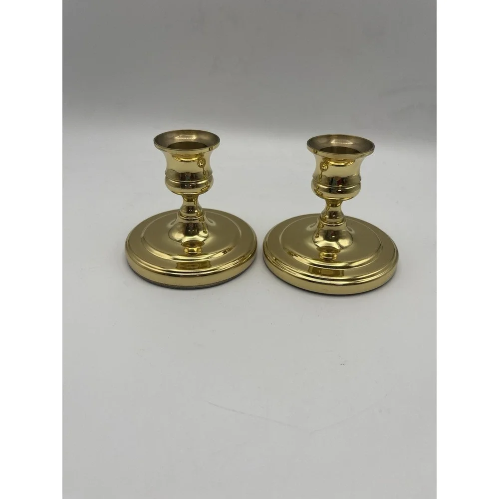 Brass Candlestick Baldwin Classics USA Round Base Solid VTG ‎ 1988 No. 7200